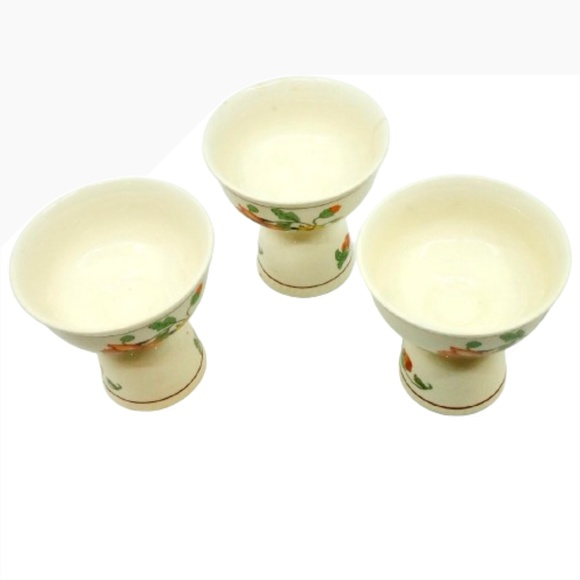 Vintage 1950s Stoneware Ceramic Double Egg Cups- Set of 3 - Picture 4 of 4